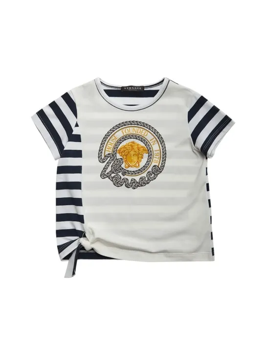 Versace   Marine print cotton jersey t-shirt 