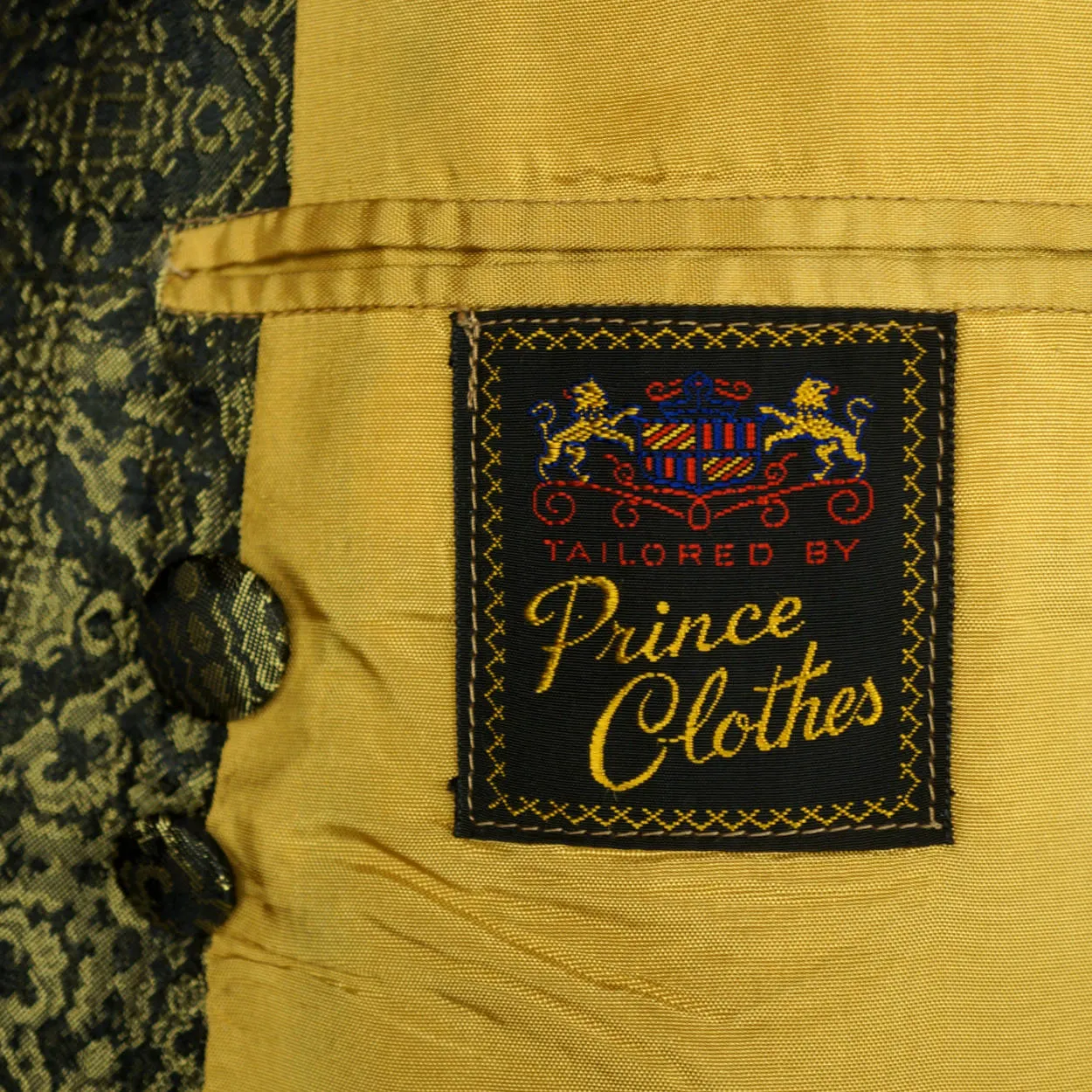 Vintage 1960s Gold Lame Brocade Tuxedo Dinner Jacket Mens Size Medium