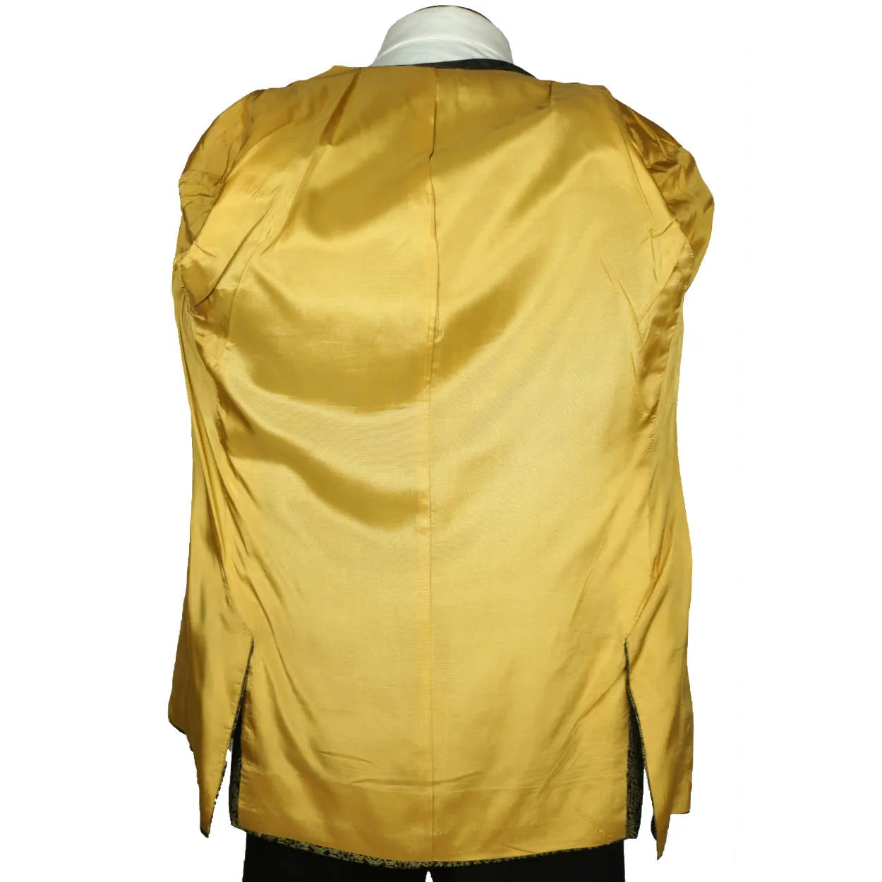 Vintage 1960s Gold Lame Brocade Tuxedo Dinner Jacket Mens Size Medium