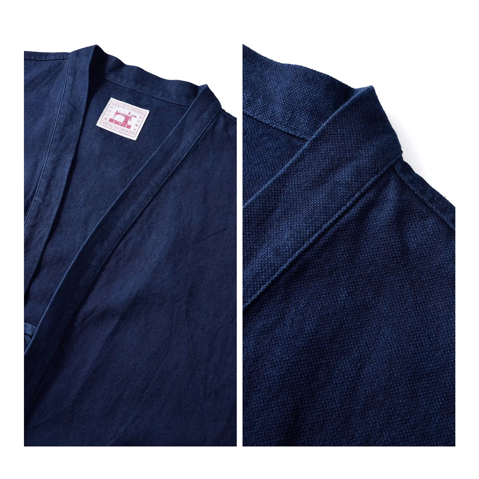 Vintage Indigo Kimono Daoist Robe