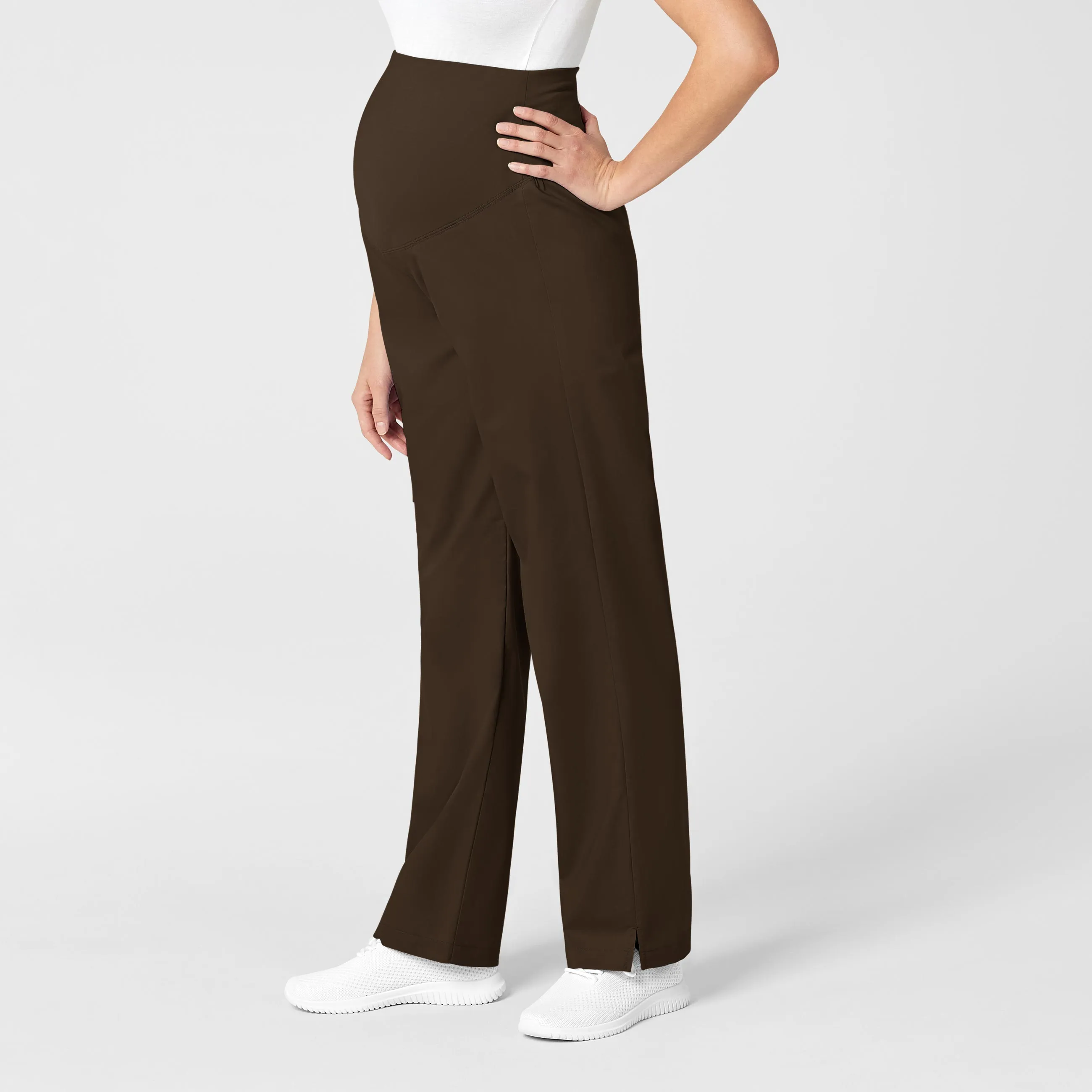 WonderWORK Maternity Cargo Scrub Pant - Chocolate