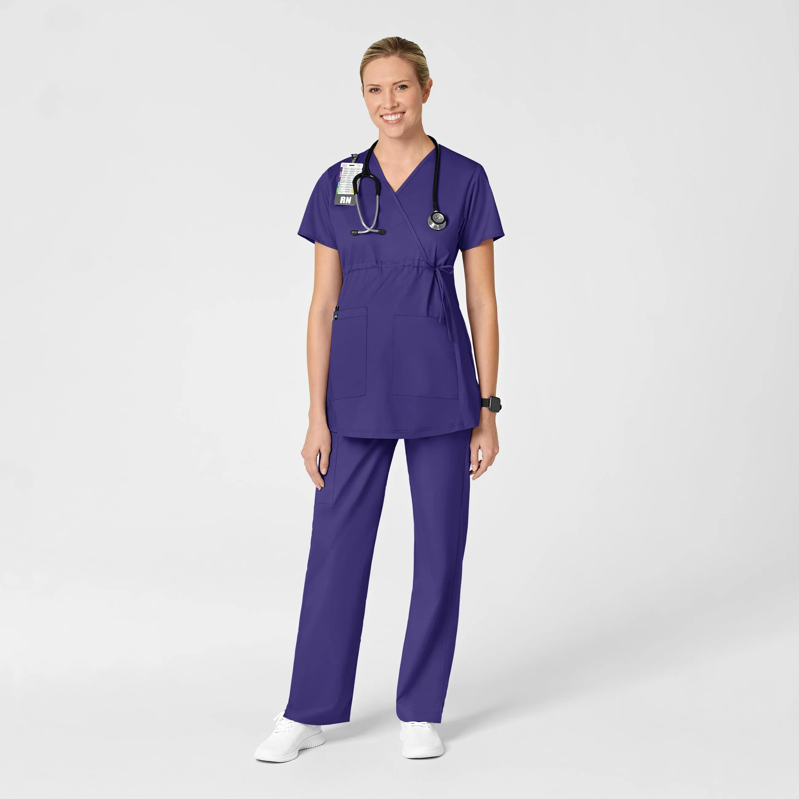 WonderWORK Maternity Cargo Scrub Pant - Grape