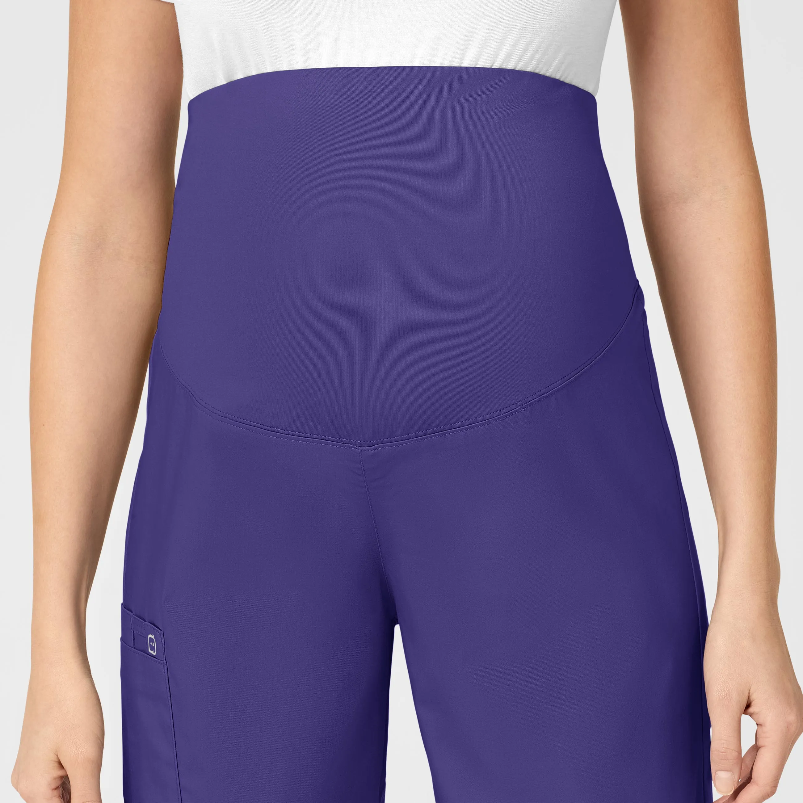 WonderWORK Maternity Cargo Scrub Pant - Grape