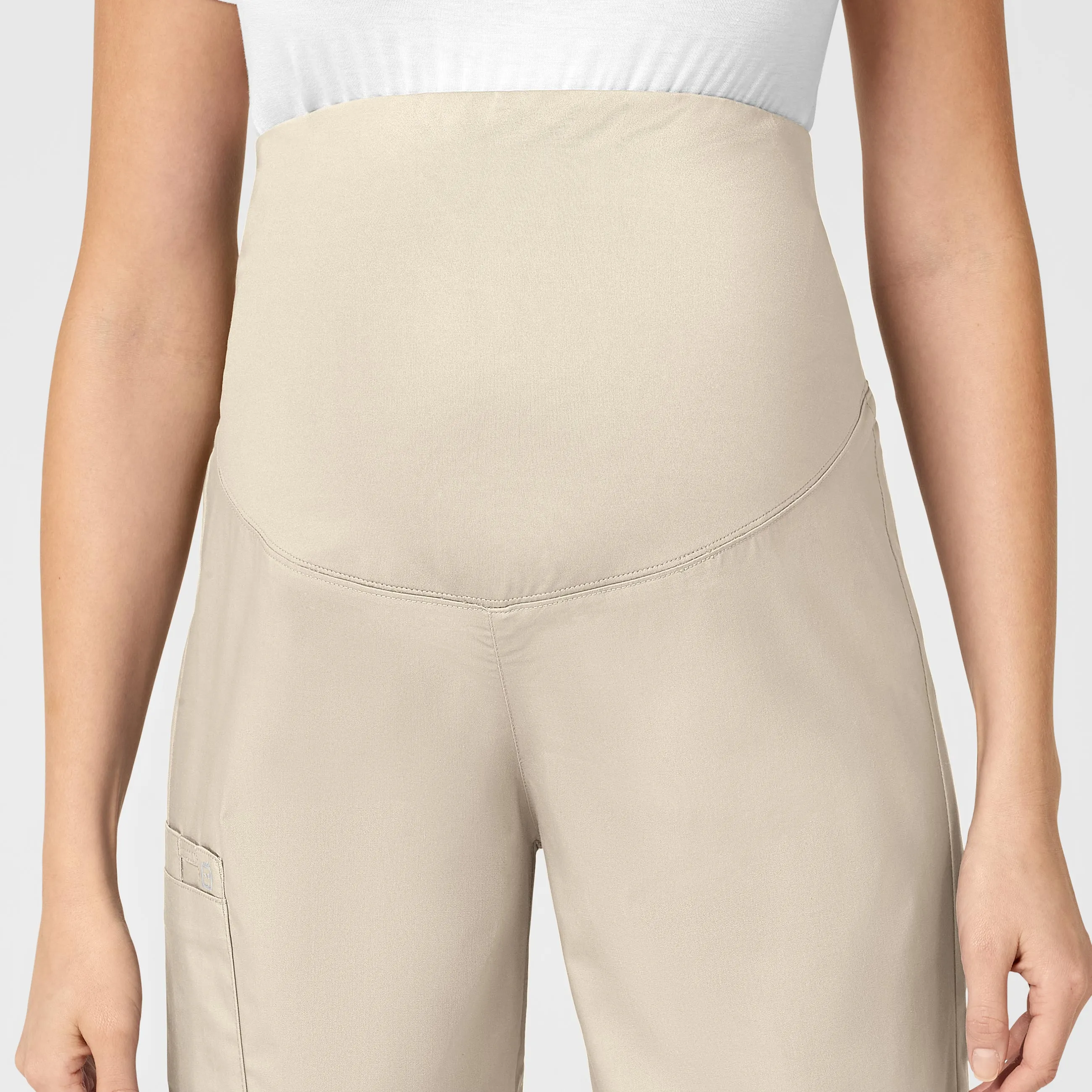 WonderWORK Maternity Cargo Scrub Pant - Khaki