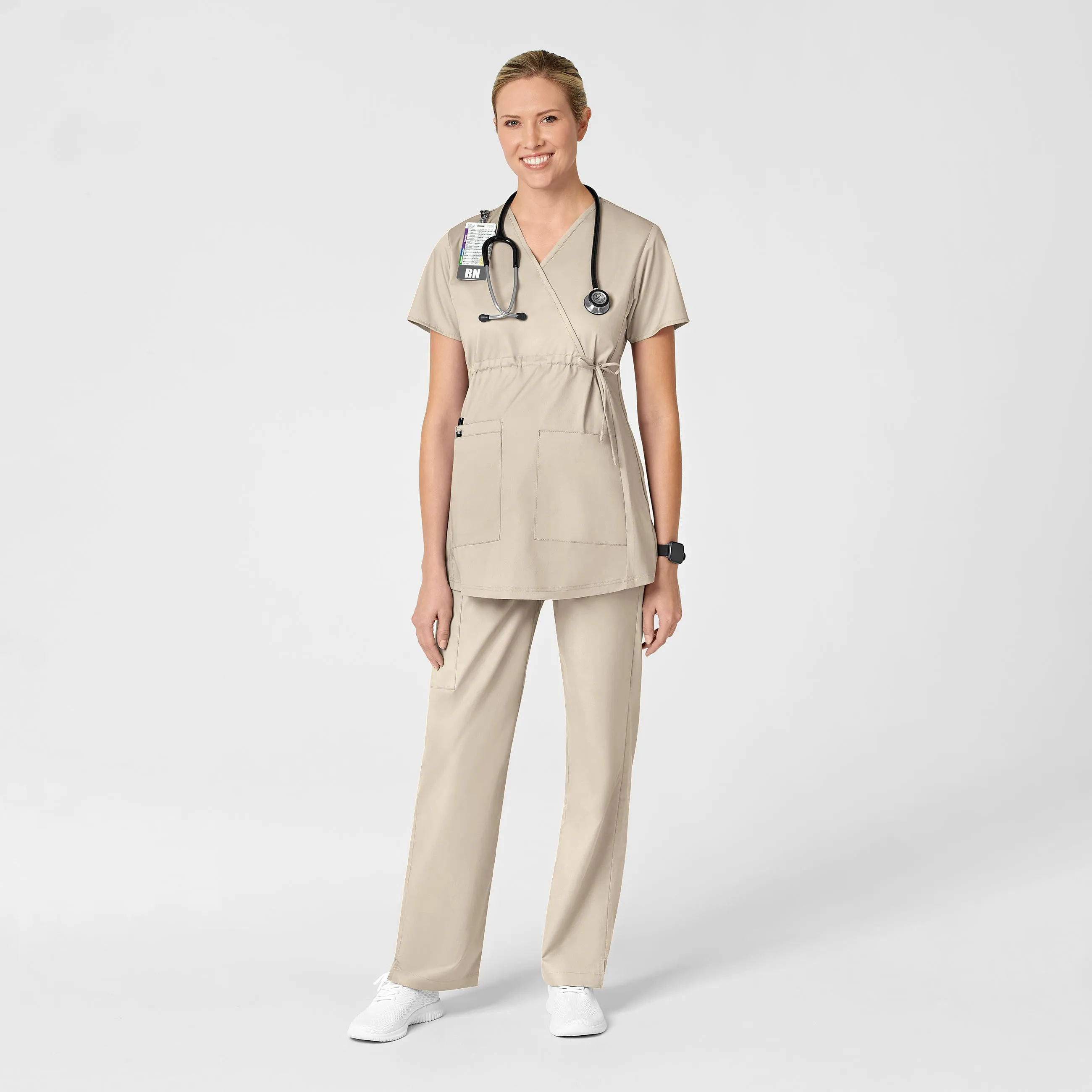 WonderWORK Maternity Cargo Scrub Pant - Khaki