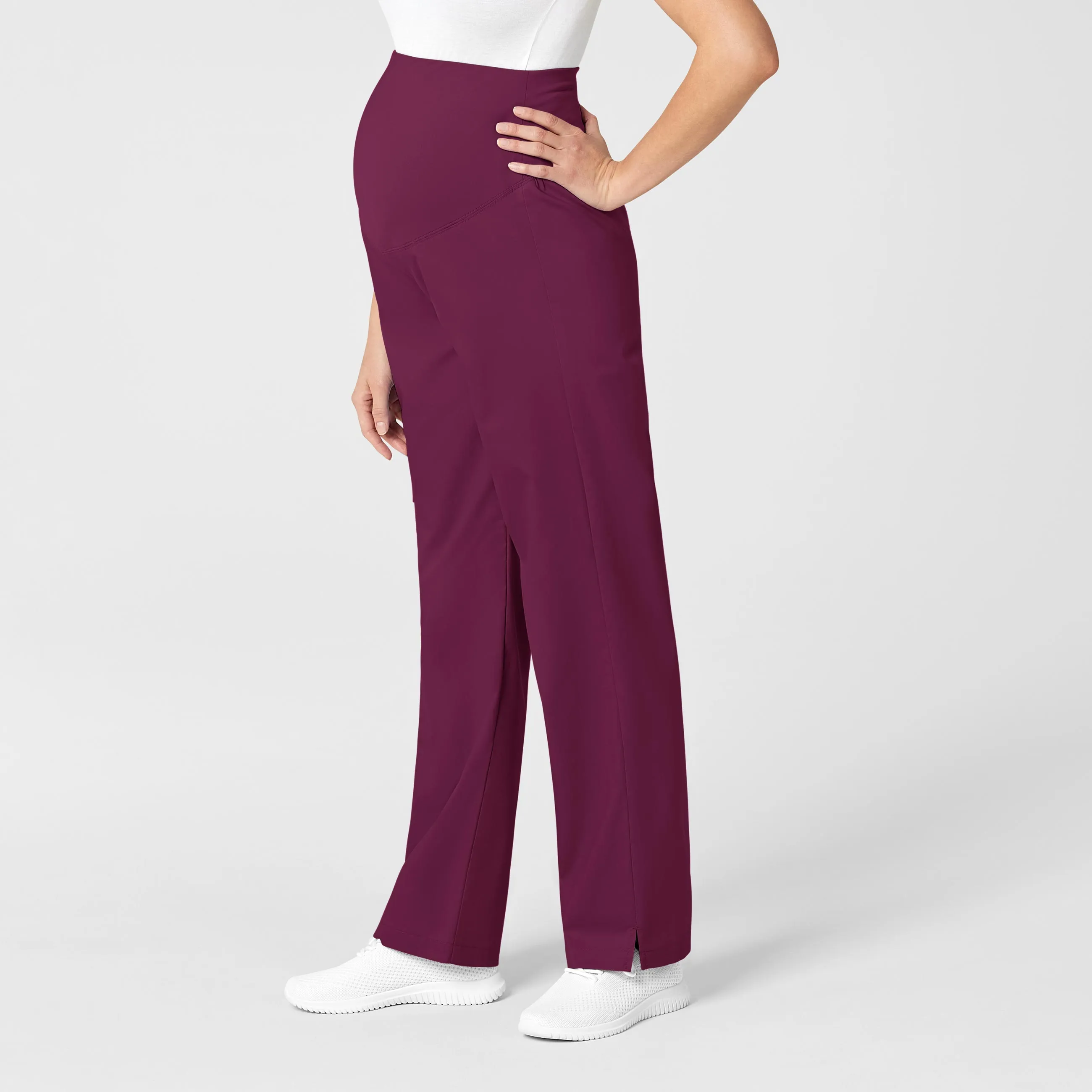 WonderWORK Maternity Cargo Scrub Pant - Wine
