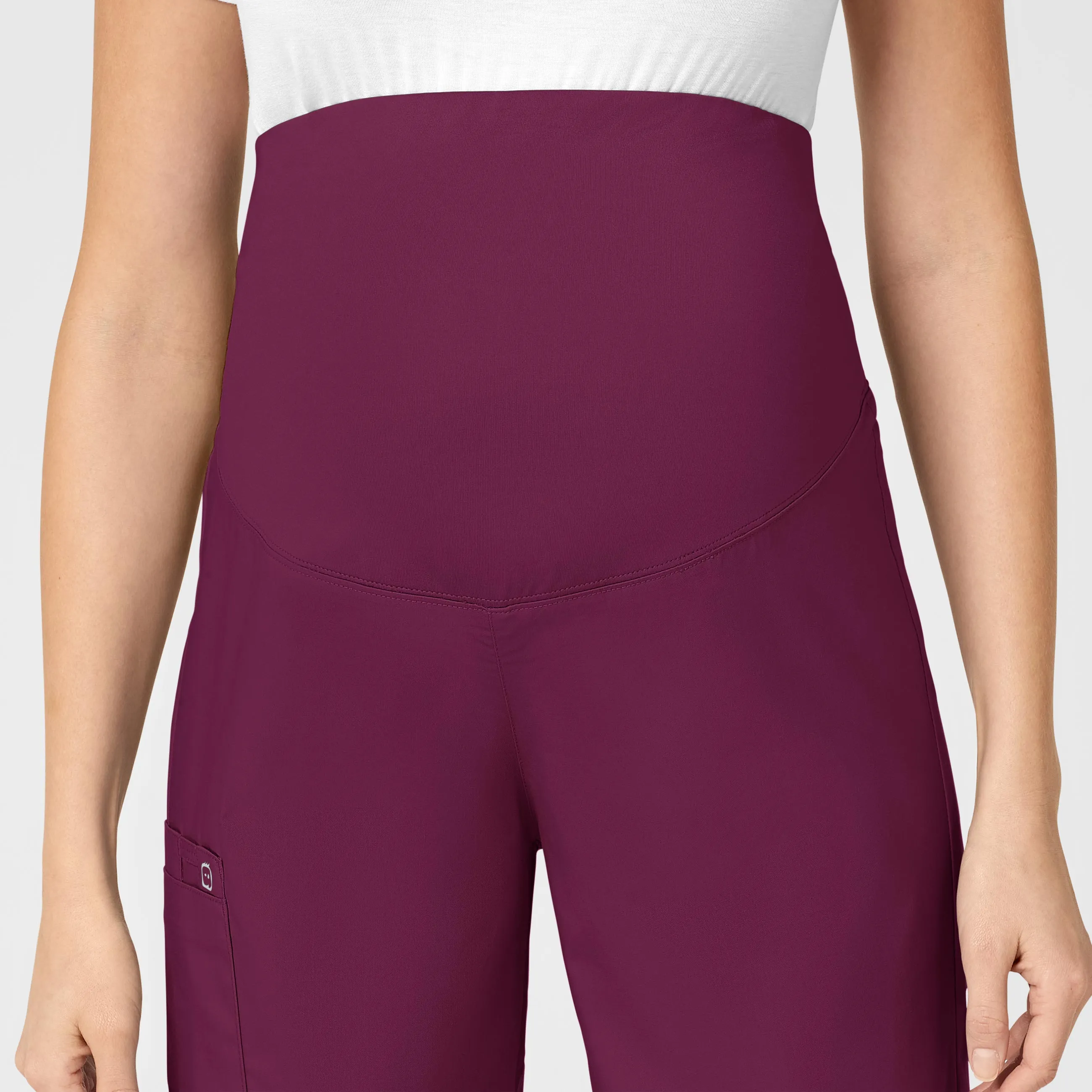 WonderWORK Maternity Cargo Scrub Pant - Wine