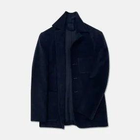 Worker Jacket in Navy Blue Moleskin